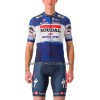 Completo Maglia + Pantaloncino con bretelle 2023 Soudal Quick-Step Manica Corta Blu Bianco